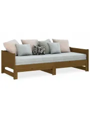 Drewniane łóżko rozsuwane miodowy brąz 2x(90x200) cm - Randy 4X w sklepie Edinos.pl