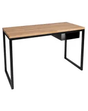 Dębowe biurko na czarnych metalowych nogach - Avorro 8X w sklepie Edinos.pl