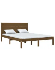 Drewniane łóżko w kolorze miodowy brąz 120x200 - Gunar 4X w sklepie Edinos.pl