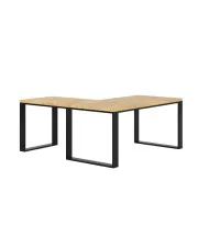 Dębowe loftowe biurko z dostawką 170 x 80 + 70 x 90 - Awol w sklepie Edinos.pl