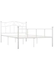 Białe minimalistyczne łóżko z metalu 140x200 cm - Okla w sklepie Edinos.pl