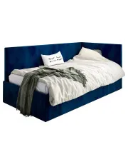 Granatowe łóżko z pojemnikiem Somma - 3 rozmiary w sklepie Edinos.pl
