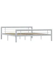 Szare metalowe łóżko 180x200 cm - Hegrix w sklepie Edinos.pl