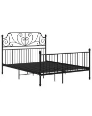 Czarne metalowe łóżko metalowe 160x200 cm - Retilo w sklepie Edinos.pl