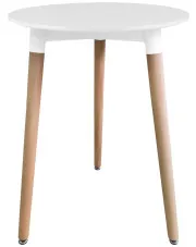 Biały okrągły stół do kuchni skandynawski 60 cm - Wibo 3X w sklepie Edinos.pl