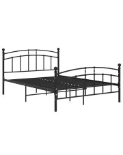 Czarne metalowe łóżko z zagłówkiem 140x200 cm - Enelox w sklepie Edinos.pl