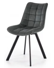 Popielate krzesło pikowane tapicerowane - Winston w sklepie Edinos.pl