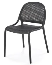 Czarne ażurowe krzesło sztaplowane - Olav 3X w sklepie Edinos.pl