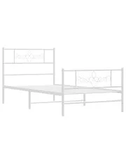 Białe metalowe łóżko rustykalne 90x200 cm - Gisel w sklepie Edinos.pl