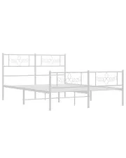 Białe metalowe łóżko małżeńskie 160x200 cm - Gisel w sklepie Edinos.pl