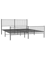 Czarne metalowe łóżko rustykalne 180x200cm - Romaxo w sklepie Edinos.pl