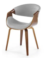 Kubełkowe krzesło w stylu retro orzech + popielaty - Dagen w sklepie Edinos.pl