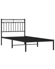 Czarne metalowe łóżko pojedyncze 90x200 cm - Envilo w sklepie Edinos.pl