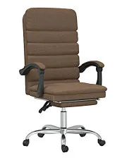 Brązowy rozkładany fotel biurowy z podnóżkiem masujący - Cartaxo 4X w sklepie Edinos.pl