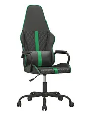 Czarno-zielony masujący fotel gamingowy - Gandawa 9X w sklepie Edinos.pl