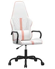Biało-różowy masujący fotel gamingowy - Gandawa 4X w sklepie Edinos.pl