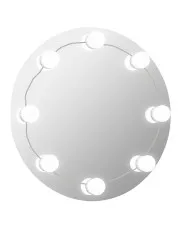 Srebrne okrągłe lustro wiszące 80cm LED - Lolita 8X w sklepie Edinos.pl