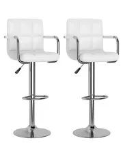 Białe krzesła barowe z regulowaną wysokością - Ligure 6X  w sklepie Edinos.pl