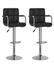 Czarne krzesła barowe z regulowaną wysokością - Ligure 5X  w sklepie Edinos.pl
