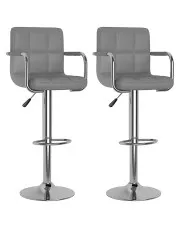 Szare krzesła barowe z regulowaną wysokością - Ligure 3X  w sklepie Edinos.pl