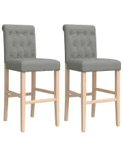 Jasnoszary zestaw dwóch krzeseł barowych - Rigotta 9X w sklepie Edinos.pl