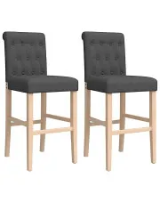 Ciemnoszary zestaw dwóch krzeseł barowych - Rigotta 8X w sklepie Edinos.pl