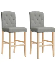 Jasnoszare krzesła barowe z oparciem - Alassio 9X w sklepie Edinos.pl