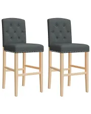 Ciemnoszare krzesła barowe z oparciem - Alassio 8X w sklepie Edinos.pl