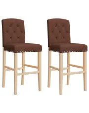 Brązowe krzesła barowe z oparciem - Alassio 6X w sklepie Edinos.pl