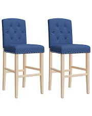 Niebieskie krzesła barowe z oparciem - Alassio 5X w sklepie Edinos.pl