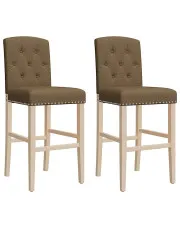 Szaro-brązowe krzesła barowe z oparciem - Alassio 3X w sklepie Edinos.pl