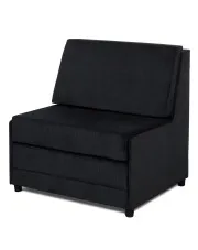 Czarny tapicerowany fotel rozkładany - Laskin w sklepie Edinos.pl