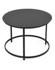 Czarny okrągły stolik kawowy w stylu loft - Zalex 3X w sklepie Edinos.pl