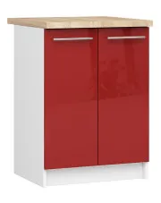 Czerwona dolna szafka kuchenna z półkami - Cortez 5X w sklepie Edinos.pl