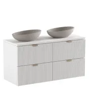 Biała szafka wisząca pod umywalkę z 4 szufladami - Oxel 6X w sklepie Edinos.pl