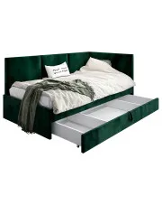 Zielone welwetowe łóżko z oparciem Sorento 7X - 3 rozmiary w sklepie Edinos.pl