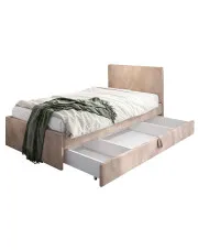 Beżowe łóżko z szufladą na pościel Sorento 8X - 3 rozmiary w sklepie Edinos.pl