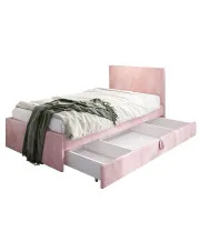 Różowe welwetowe łóżko dziewczęce Sorento 8X - 3 rozmiary w sklepie Edinos.pl