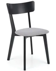 Drewniane krzesło tapicerowane czarny + szary - Orot w sklepie Edinos.pl