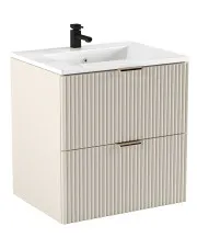 Kaszmirowa szafka ścienna z umywalką i szufladami - Oxel 8X w sklepie Edinos.pl