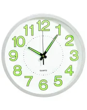 Biały fluorescencyjny zegar ścienny 30 cm - Flux 5X w sklepie Edinos.pl