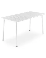 Biały metalowy prostokątny stół ogrodowy - Calido 4X w sklepie Edinos.pl