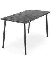 Czarny sześcioosobowy metalowy stół do ogrodu - Calido 4X w sklepie Edinos.pl
