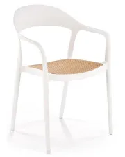 Białe sztaplowane krzesło ogrodowe - Tesso w sklepie Edinos.pl