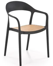 Czarne sztaplowane krzesło do ogrodu - Tesso w sklepie Edinos.pl