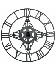 Srebrny retro zegar ścienny 78 cm - Olox 5X w sklepie Edinos.pl