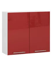 Czerwona wisząca szafka kuchenna z pólkami - Cortez 17X w sklepie Edinos.pl