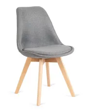 Szare krzesło na drewnianych nogach - Inso w sklepie Edinos.pl