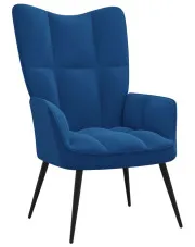 Niebieski pikowany fotel wypoczynkowy - Verpio w sklepie Edinos.pl