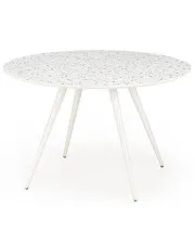 Biały okrągły stół w stylu skandynawskim - Alves w sklepie Edinos.pl